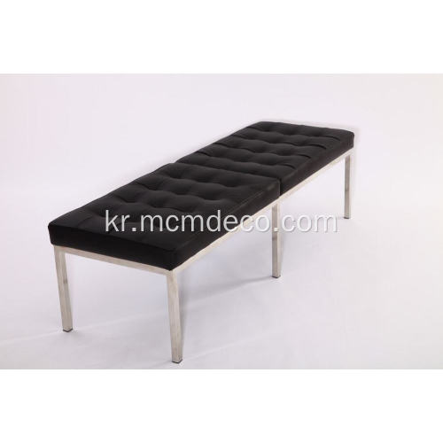 knoll 검은 가죽 벤치